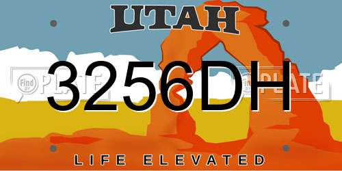 3256DH Utah License Plate