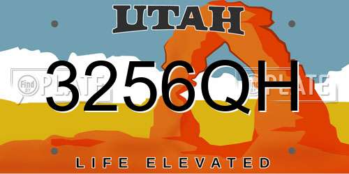 3256QH Utah License Plate