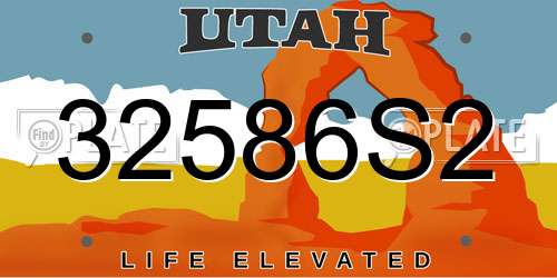 32586S2 Utah License Plate