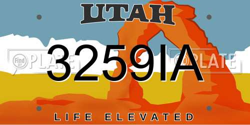 3259IA Utah License Plate