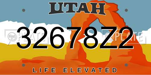 32678Z2 Utah License Plate