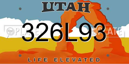 326L93 Utah License Plate