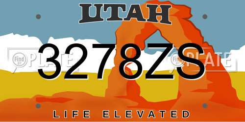 3278ZS Utah License Plate