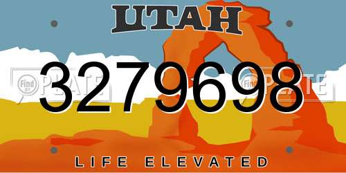 3279698 Utah License Plate