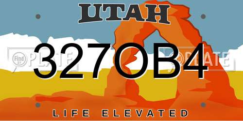 327OB4 Utah License Plate