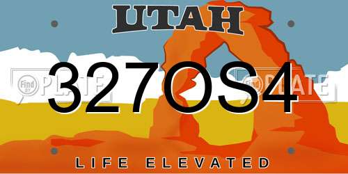 327OS4 Utah License Plate