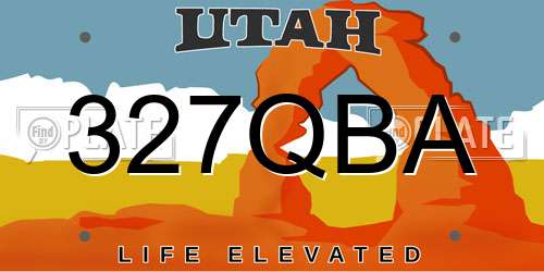 327QBA Utah License Plate