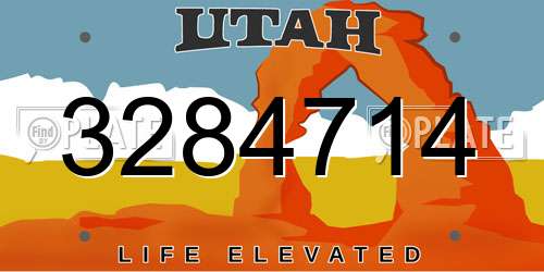 3284714 Utah License Plate
