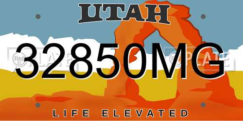 32850MG Utah License Plate