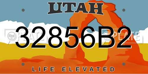 32856B2 Utah License Plate