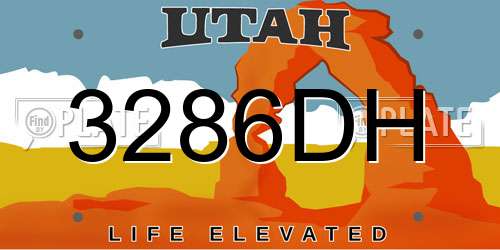 3286DH Utah License Plate