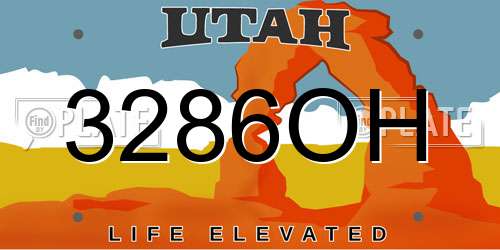 3286OH Utah License Plate