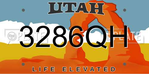 3286QH Utah License Plate
