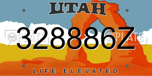 328886Z Utah License Plate