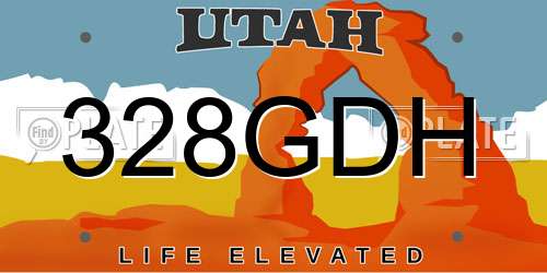 328GDH Utah License Plate