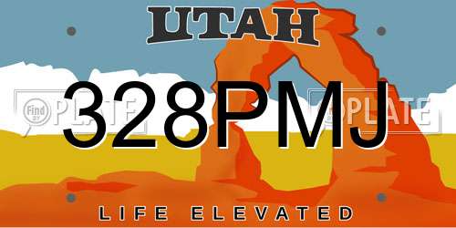328PMJ Utah License Plate