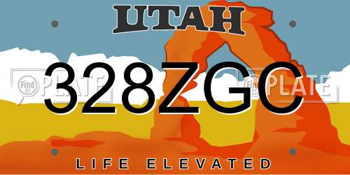 328ZGC Utah License Plate