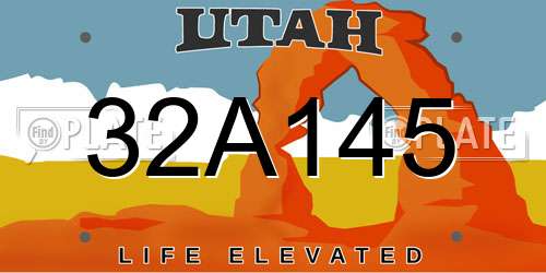 32A145 Utah License Plate