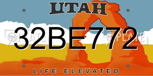 32BE772 Utah License Plate