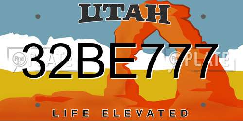32BE777 Utah License Plate