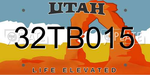32TB015 Utah License Plate