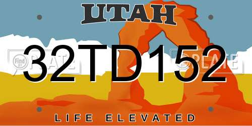 32TD152 Utah License Plate