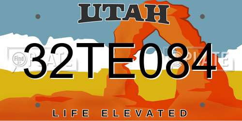 32TE084 Utah License Plate