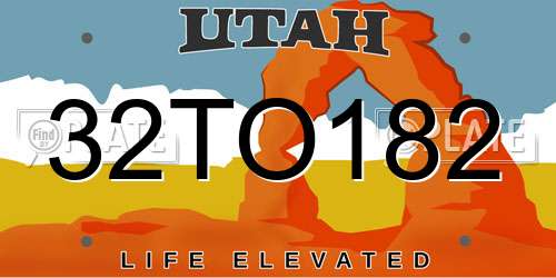 32TO182 Utah License Plate