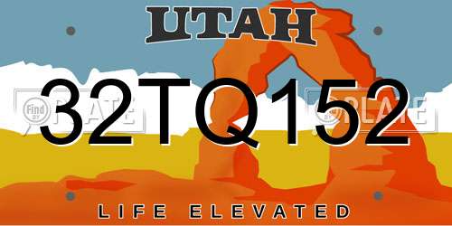 32TQ152 Utah License Plate