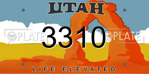 3310 Utah License Plate