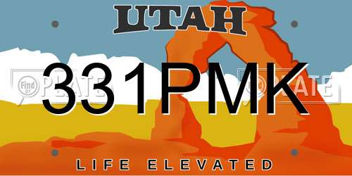 331PMK Utah License Plate