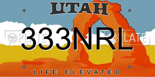 333NRL Utah License Plate