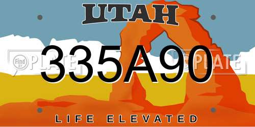 335A90 Utah License Plate