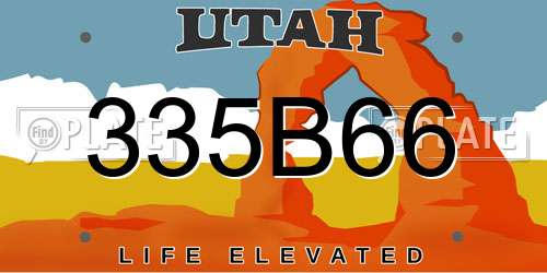 335B66 Utah License Plate