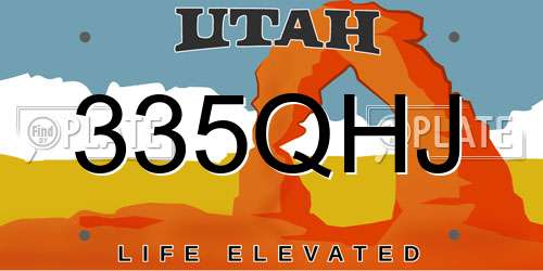 335QHJ Utah License Plate