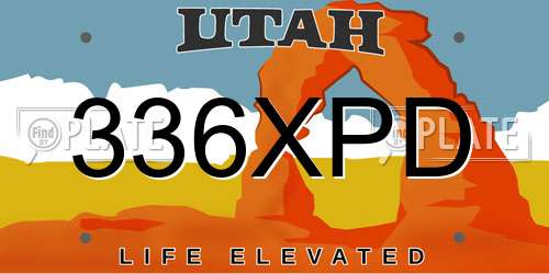 336XPD Utah License Plate