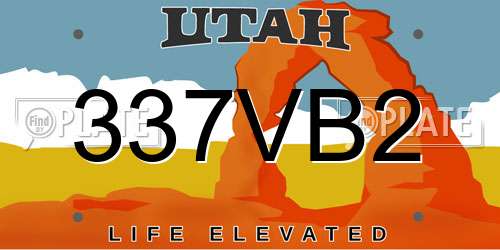 337VB2 Utah License Plate