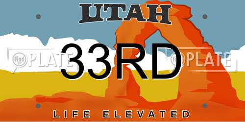 33RD Utah License Plate