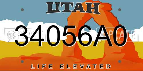 34056A0 Utah License Plate