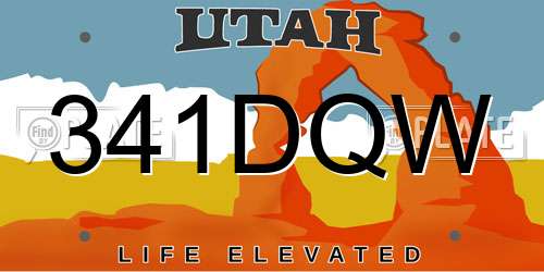 341DQW Utah License Plate