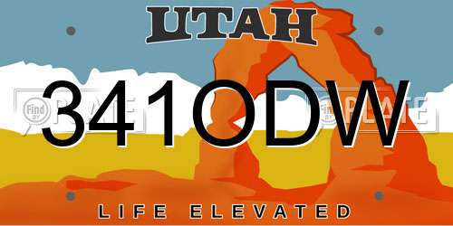 341ODW Utah License Plate