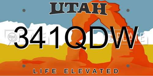 341QDW Utah License Plate