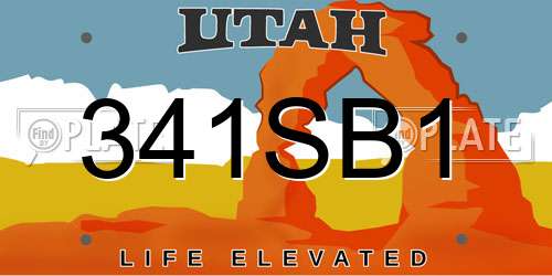 341SB1 Utah License Plate