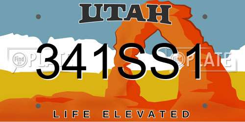 341SS1 Utah License Plate