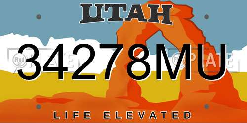 34278MU Utah License Plate
