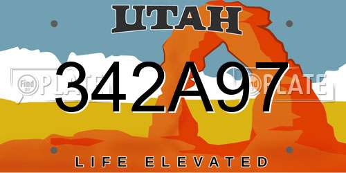342A97 Utah License Plate