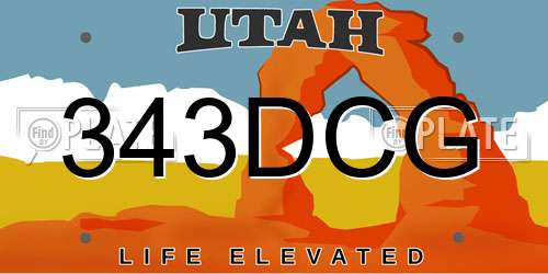 343DCG Utah License Plate