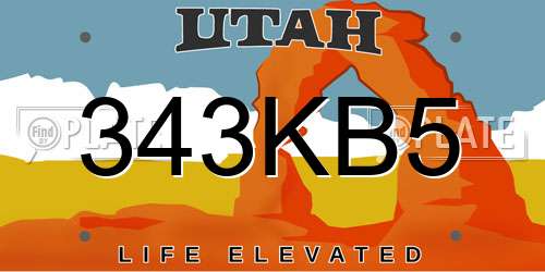 343KB5 Utah License Plate