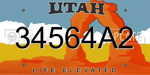 34564A2 Utah License Plate