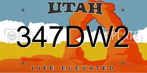 347DW2 Utah License Plate